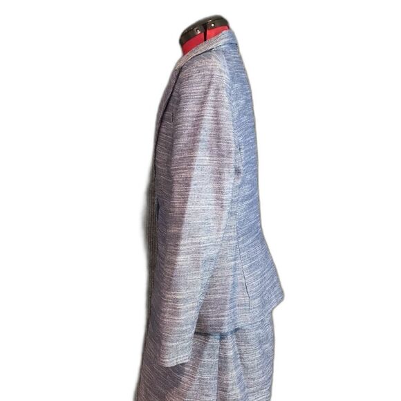 Tommy Hilfiger Skirt Suit Women Size 10 Blue Tweed 2-Piece Set Blazer & Skirt - Picture 3 of 10